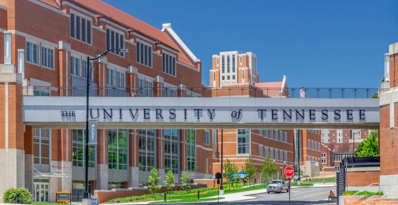 Street overpass that reads The University of Tennessee